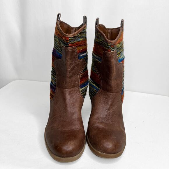 Bandolino BDZAMEN Multicolor Woven Ankle Boots Leather Southwestern Women's 8M - Picture 3 of 9
